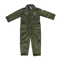 Trendy Apparel Shop Kid's US Pilot Flight Suit Uniform with Hook and Loop Patch