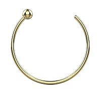 9KT Solid Yellow Gold 22 Gauge (0.6MM) - 5/16 (8MM) Length Half Nose Hoop Ring Nose Jewelry