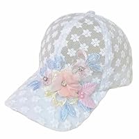 Embroidered Flower Mesh Hat for Women Fashionable Adjustable Baseball Cap, Breathable Hat for Summer Vacation
