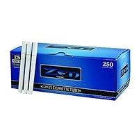 Bundled Zen King Size White Light Blue Cigarette Tubes | Pre Rolled | 250 Count Per Carton | 1000 Paper Tubes Total | Rolling Papers with Filter Tip (Pack of 40)