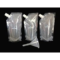 Undetectable Reusable BPA Free Rum Flask Traveler Runner Kit - Concealable Sneak Smuggle Cruise Milk Alcohol Rum Wine Flasks Bags Set (3x16oz Free 8oz Free Funnel)