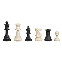 WE Games Silicone Staunton Tournament Chess Pieces - Black and Cream, 3.75 inch King