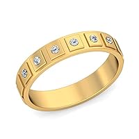 14K Gold Men's Natural Diamond Wedding Band Ring