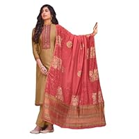 Mustard Yellow Viscose Cotton Silk Indian Muslim Women Party Wear Straight Salwar kameez Fancy Bollywood Dress 1235