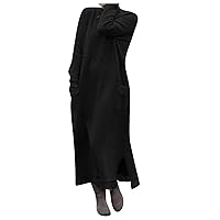 Women's Fairy Dress Costume Fall Long Sleeve Casual Hoodie Sweatshirts Side Slip Zipper Loose Fit Dress, S-XL