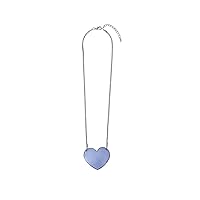 Joe Cool - 3D Domed Heart Necklace | 5cm Acrylic Pendant | 45cm Snake Chain with Silver Tone Lobster Clasp | Stylish Lilac, Plastic