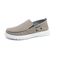 Men's Slip On Loafers,Arch Support Boat Shoes,Canvas Leisure Vintage Flat Walking Shoes