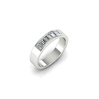 0.65CT Baguette Moissanite Wedding Ring for Men, 5mm Men Wedding Band Art Deco Ring Anniversary Ring for Man