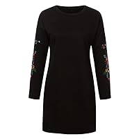 NP Autumn Women's Dress Long-Sleeved Print Sweater Dress Clothes Loose Dresses