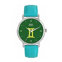 Green Gemini Watch Ladies 38mm Case 3atm Water Resistant Custom Designed Quartz Movement Luxury Fashionable