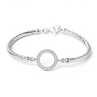 Silver Diamond Circle Bracelet