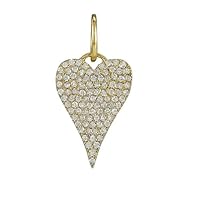Beautiful Heart 925 Sterling Silver Diamond Charm Pendant,Designer Heart Diamond Silver Charm Pendant,Handmade Pendant Jewelry