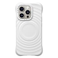 CASETiFY Ripple iPhone 15 Pro Case [2X Military Grade Drop Tested/Wave Textured/Compatible with Magsafe] - White