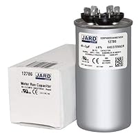 40 + 5 x 370/440 VAC Round Dual Run Capacitor by Jard # 12786