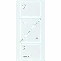 Pico Smart Remote Control for Caseta Smart Dimmer Switch, 2-Button with Raise/Lower, PJ2-2BRL-GWH-L01, White