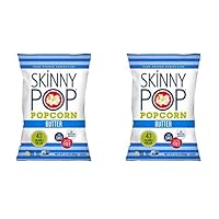 SkinnyPop Butter Popped Popcorn, 4.4oz Grocery Sized Bag (Pack of 2)