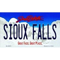 Sioux Falls South Dakota State Magnet Novelty M-9963 Mini Licence Plate Magnet