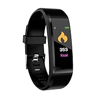Americode! Smartband Fitness Tracker with Heart Rate Blood Pressure Oxygen Sleep & Temperature Monitor Activity Smart Watch Pedometer for Kids Man Women, Black