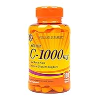 Vitamin C Tablets 1000mg, 60 Caplets with Wild Rose Hips - Supports Immune System & Energy Metabolism, Reduces Tiredness & Fatigue - Vegan Friendly
