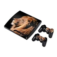 Vinyl Decal Skin/stickers Wrap for PS3 Slim Play Station 3 Console and 2 Controllers-Lion