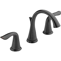 Delta Faucet Lahara Widespread Bathroom Faucet 3 Hole, Bronze Bathroom Faucet, Diamond Seal Technology, Metal Drain Assembly, Venetian Bronze 3538-RBMPU-DST, 5.00 x 16.00 x 5.00 inches