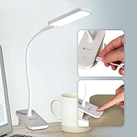 OttLite Rechargeable LED Clip Lamp - ClearSun LED Technology with Touch Activated Control, Dimmable LEDs & Flexible Arm - Travel-Friendly Clip Light for Reading, Bed Headboard & Computers
