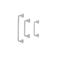 12mm-25mm Titanium Internally Threaded 16G Staple Barbell CZ 4mm Prong Set Clear Crystal Staple Surface Piercing Barbell Surface Piercing Jewelry Set Of 3