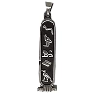 Customize Personalized pendant Egyptian Cartouche Necklace Oxidized Sterling Silver one Side, 2 sided Translate into Hieroglyphs Handmade in Egypt