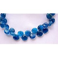 Half Strand Neon Apatite Heart Shape Beads, Plain Heart Shape Briolettes Gemstone for Jewelry, 8-13mm Approx, 4 Inch Strand Code-HIGH-23827