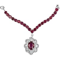 Carillon Stunning Ruby Gf Natural Gemstone Oval Shape Pendant 10K, 14K, 18K White Gold Jewelry
