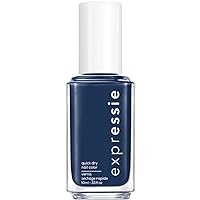 Essie expressie, Quick-Dry Nail Polish, 8-Free Vegan, Navy Blue, Left On Shred, 0.33 fl oz