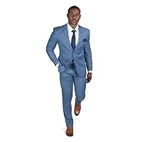 Slim Fit Mens Solid Suit 2 Button Notch Lapel ZF10036A