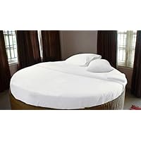 600 Thread Count 4pc Round Bed Sheet Set White Solid (96