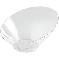 Blue Sky Angled Serving Bowl (1 Pc.) Medium - Elegant Clear Plastic Bowl, Perfect Snack Bowl And Salad Bowl for Birthday, Wedding, Themed Party & Other Events