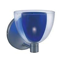 Jesco Lighting WS215-BU/SN Lina Series 215 1-Light Wall Sconce, Blue/Satin