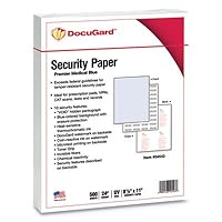 DocuGuard Premier Medical 10 Medical Prescription Papers and Business Checks, 1-Part, 8 1/2in. x 11in, Blue, 500 Sheets