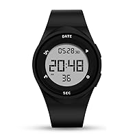 LSB LAOSIBIN Multifunctional Digital Sports Watches for Women Waterproof Fitness Tracker Watch Pedometer Smart Counter LED Lightweight Men Smart Watches Electronic (Black)
