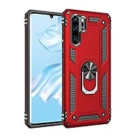 Phone Case Compatible with Huawei P30 Pro Case Mobile Phone with Magnetic Holder Case, Heavy Duty Shockproof Protection Compatible with Huawei P30 Pro (Color : Vermelho)