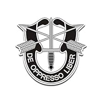 Special Forces USASOC Crest De Oppresso Liber Sticker (Vinyl Decal Green Beret for Cars, Trucks, Laptops (3 inch) U.S. Army Licensed