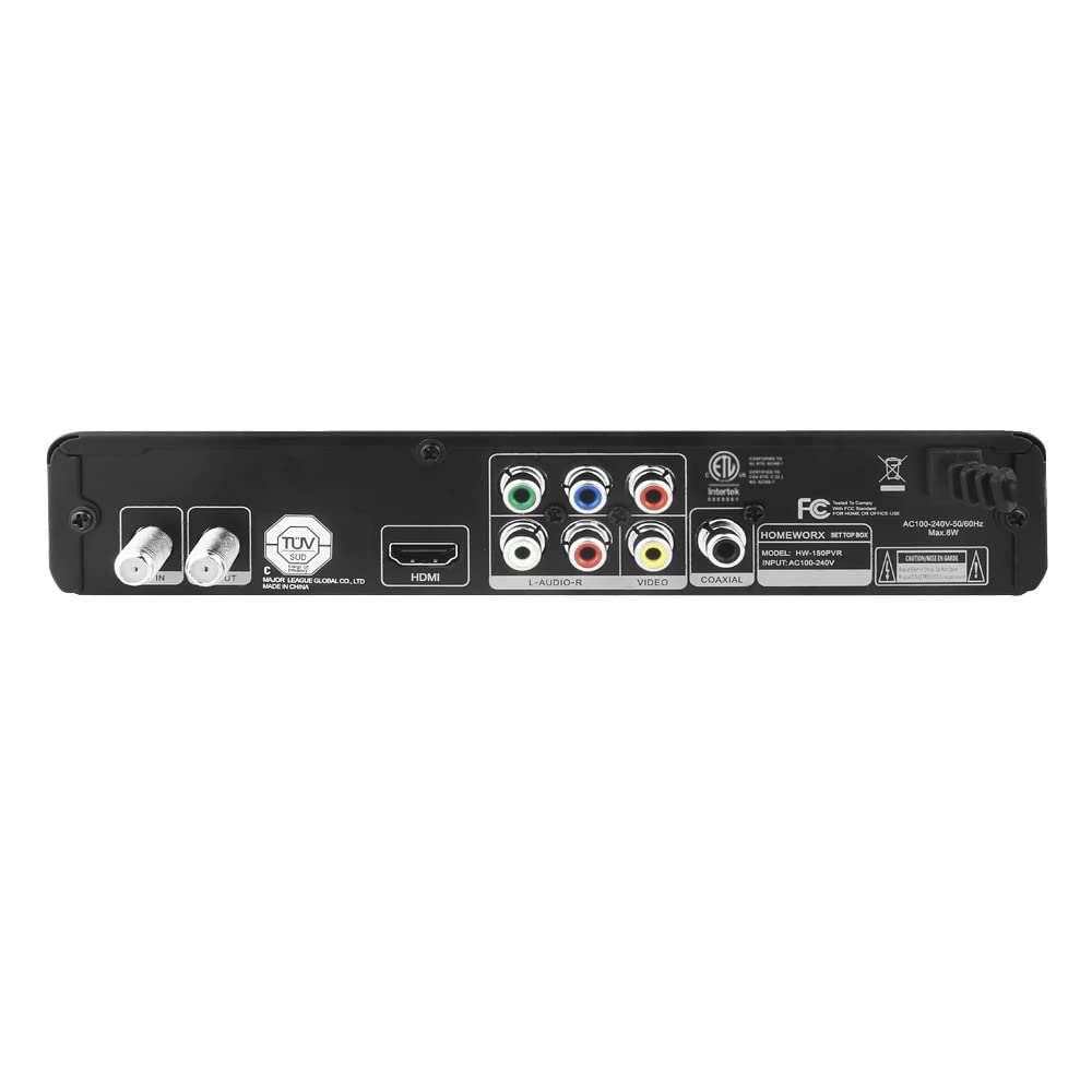 Mediasonic HomeWorx ATSC Digital Converter Box with TV Tuner, TV Recording, USB Multimedia Function (HW-150PVR-Y22)