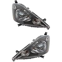 Evan Fischer Headlight Set Compatible with 2009-2014 Honda Fit Base LX and DX Models Driver and Passenger Side