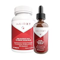 Hair Vitamins & Serum For Men & Women – Promotes hair Growth, Thickens, Fights Hair Loss, & Nourishes Scalp – Includes Over 20 Essential Hair Care Ingredients In One Bundle – 60 Cap, 2 oz