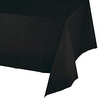 Club Pack of 12 Jet Black Plastic Tablecloth Tablecovers 9'