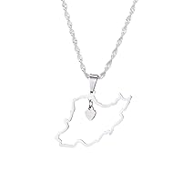 Iran Map Pendant Necklace Women Girls Jewelry Iranian Heart Necklace