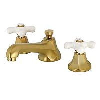 Kingston Brass KS4467PX 8 in. Widespread Bathroom Faucet, Brushed Brass