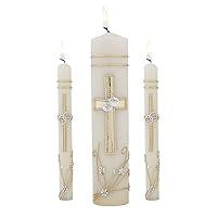 Hand Crafted Wedding Candle Set by Will & Baumer, Set of 3, Ornate Cross