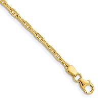 18k Gold 2.7mm Solid Nautical Ship Mariner Anchor Necklace 18 Inch Jewelry Gifts for Women