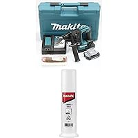 Makita DHR171RAX3 Cordless Hammer Drill for SDS-PLUS 18 V / 2.0 Ah, 2 Batteries + Charger + Accessories in Transport Case + Drill Chisel Grease 100 ml