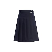 Tommy Hilfiger Girls Knee Length Belted Knife Pleat Flat Back Uniform Skirt
