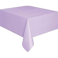 Lavender Solid Rectangular Plastic Table Cover (54